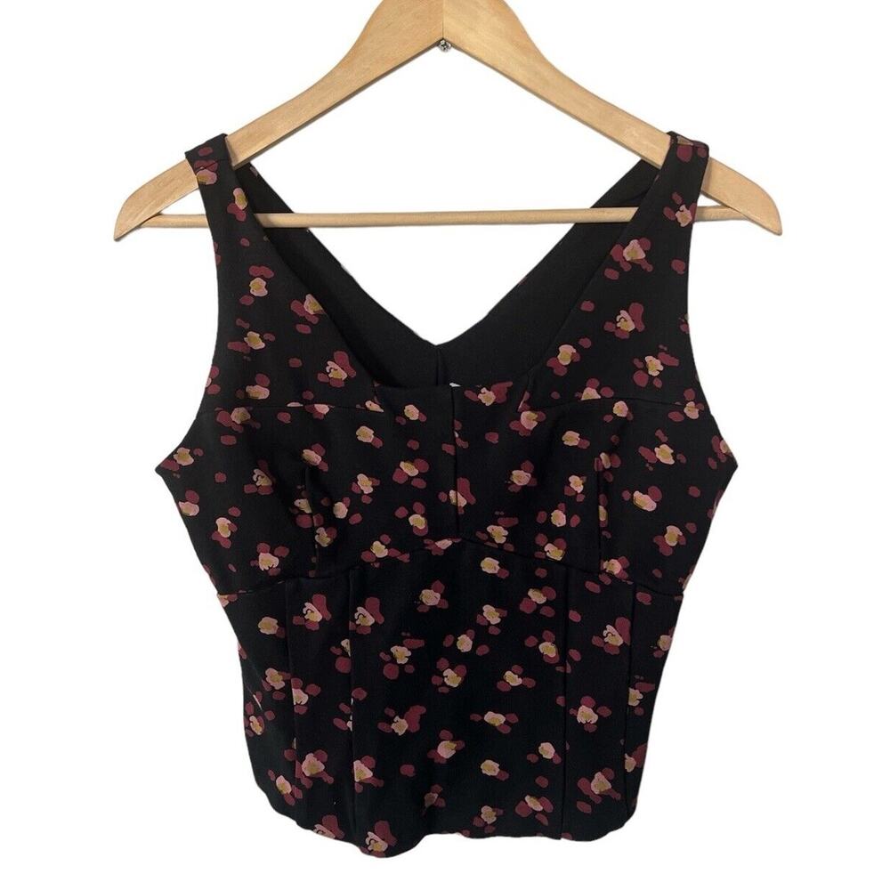 Cabi Lean Tank Black Flower Burst 4207 Small